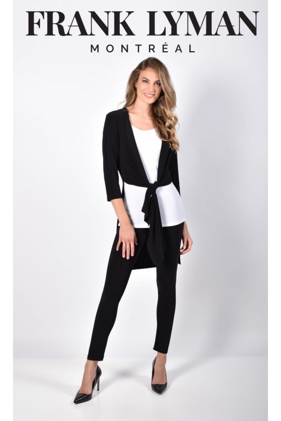 Chaqueta larga de punto negra FRANK LYMAN - Imagen 2