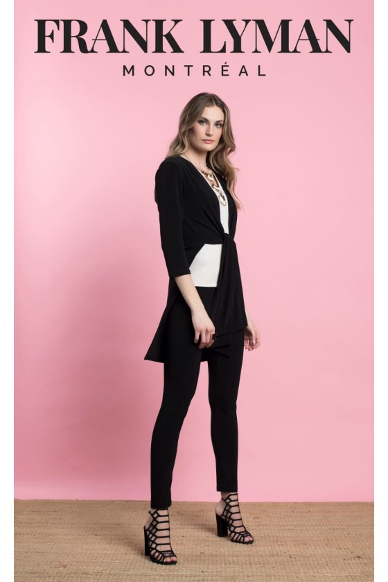 Chaqueta larga de punto negra FRANK LYMAN - Imagen 3