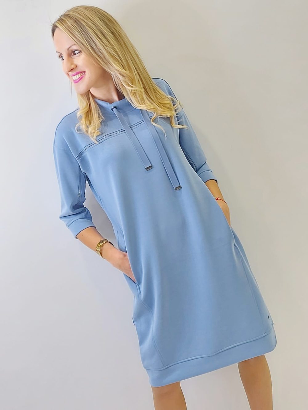 Vestido sudadera manga 3/4 con pedrería MONARI