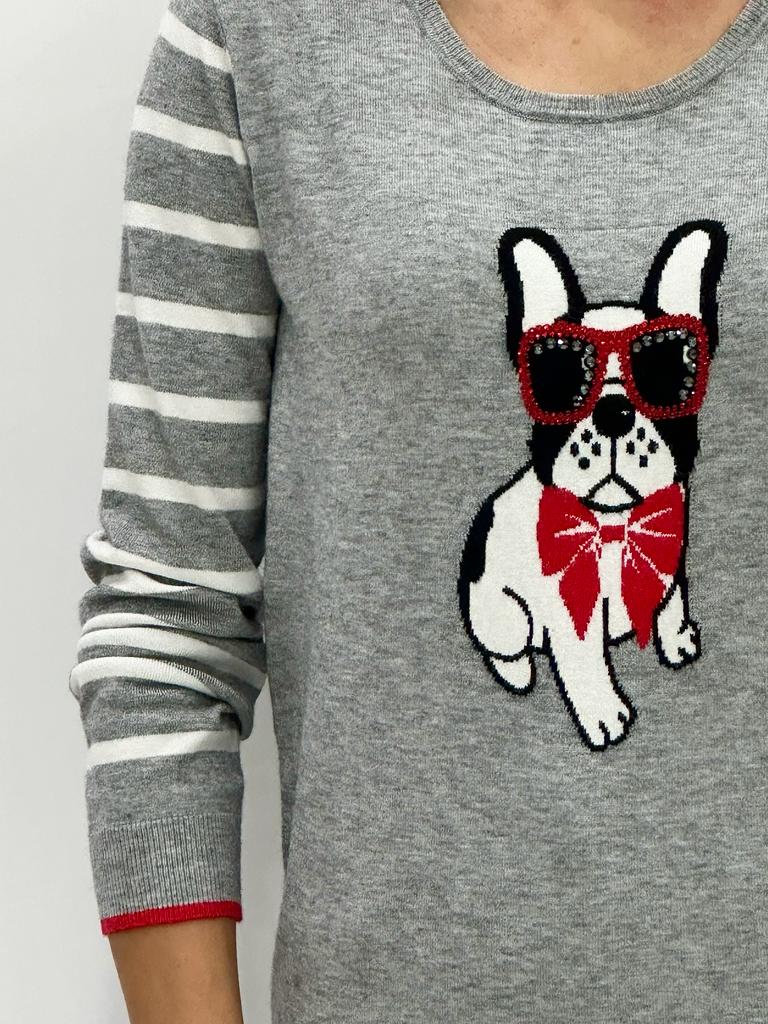 Jersey Estampado perro gris Hedda LEO & UGO - Imagen 3