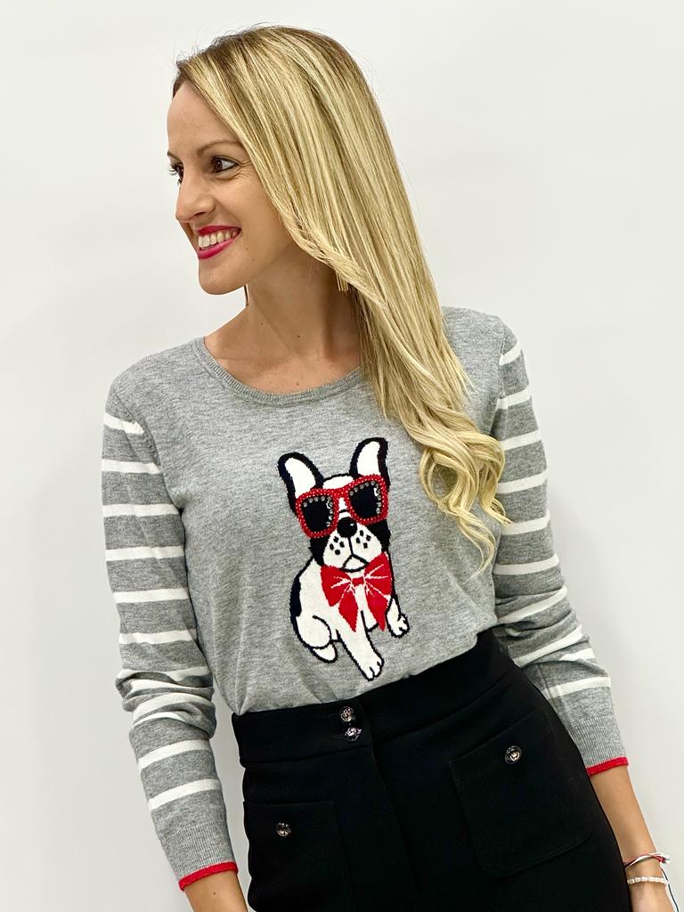 Jersey Estampado perro gris Hedda LEO & UGO - Imagen 2