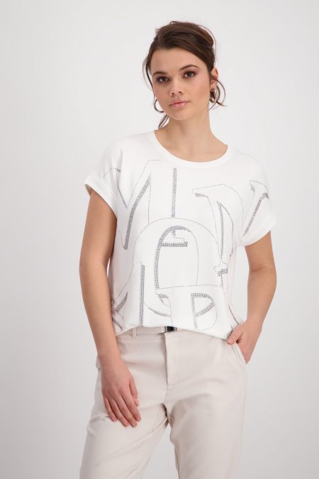 Camiseta con letras de strass MONARI - Imagen 2