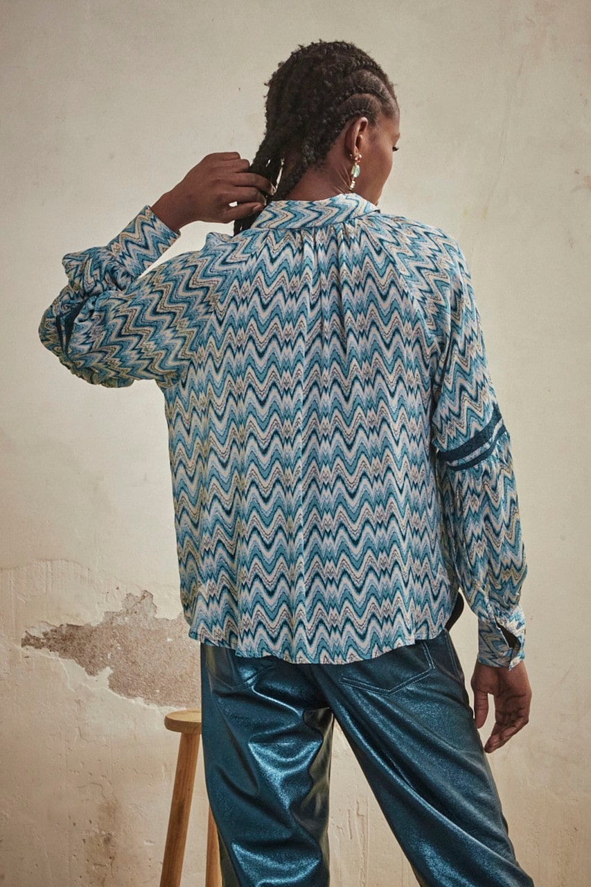 Blusa manga larga zig zag NEKANE - Imagen 3
