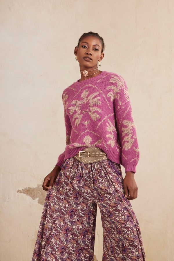 Jersey manga larga jacquard con lurex NEKANE
