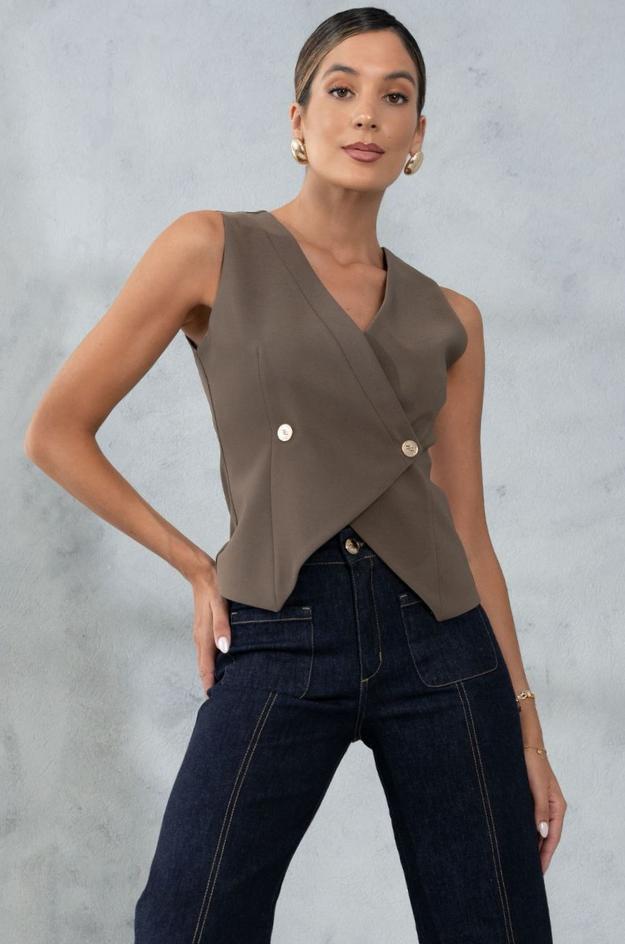 Chaleco corto entallado - Ferrache - Imagen 5