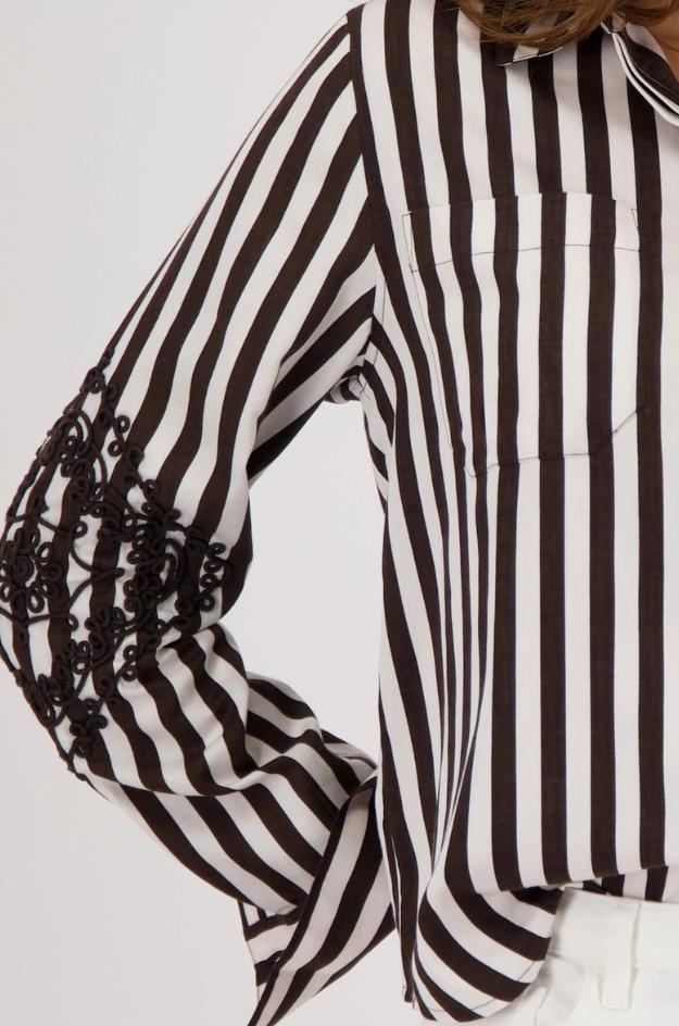 Blusa de rayas marrones - Monari - Imagen 4