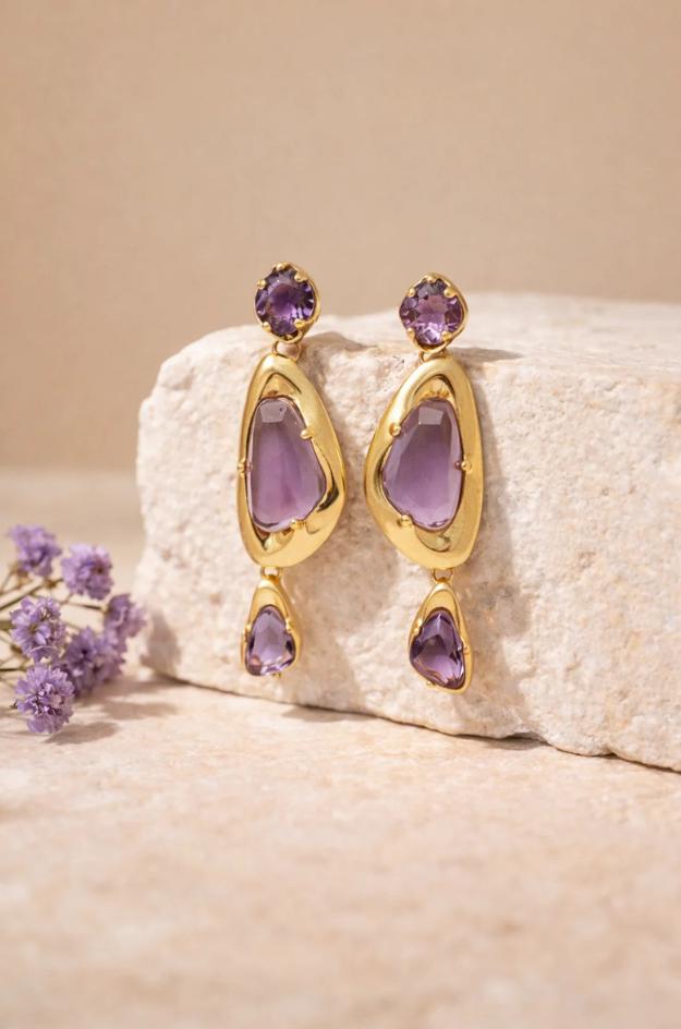 Pendientes violeta - Nekane - Imagen 2