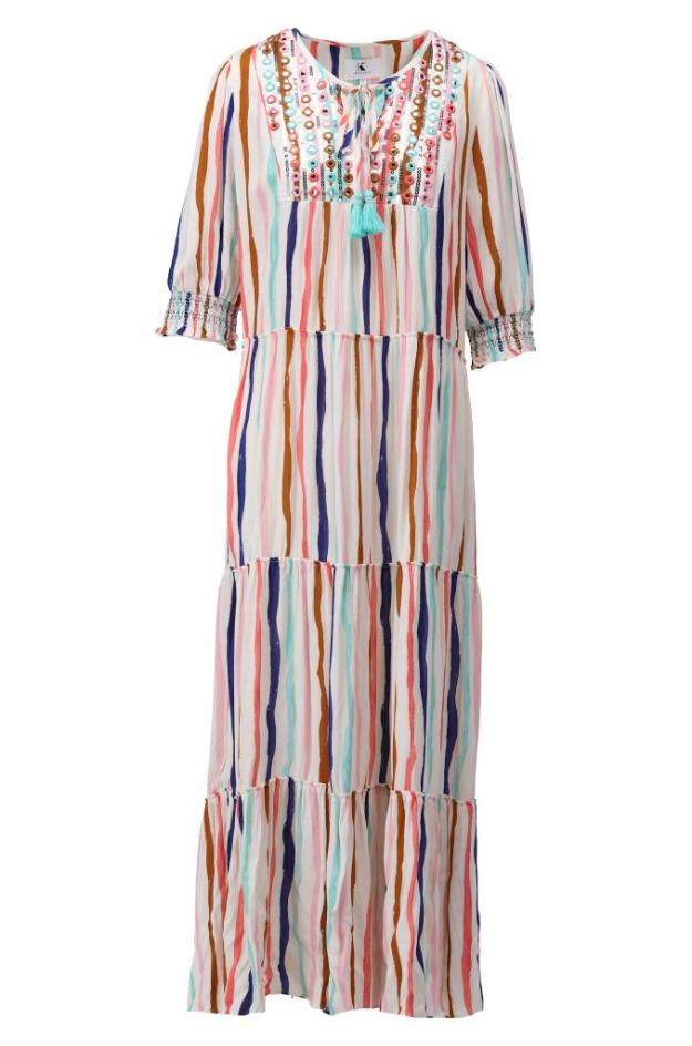 Vestido estampado de rayas - K-Design - Imagen 3