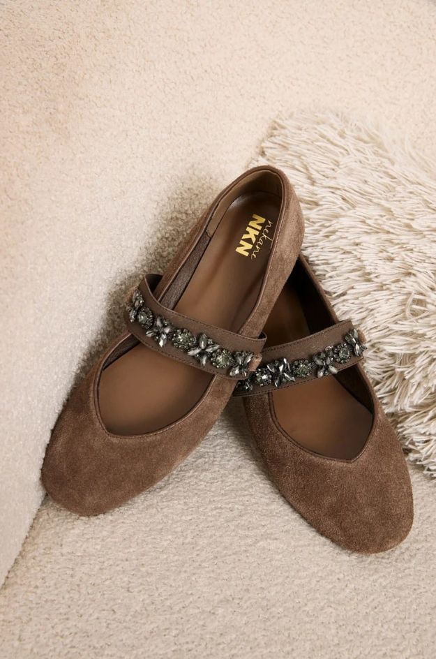 Bailarinas antelina joya taupe - Nekane - Imagen 2
