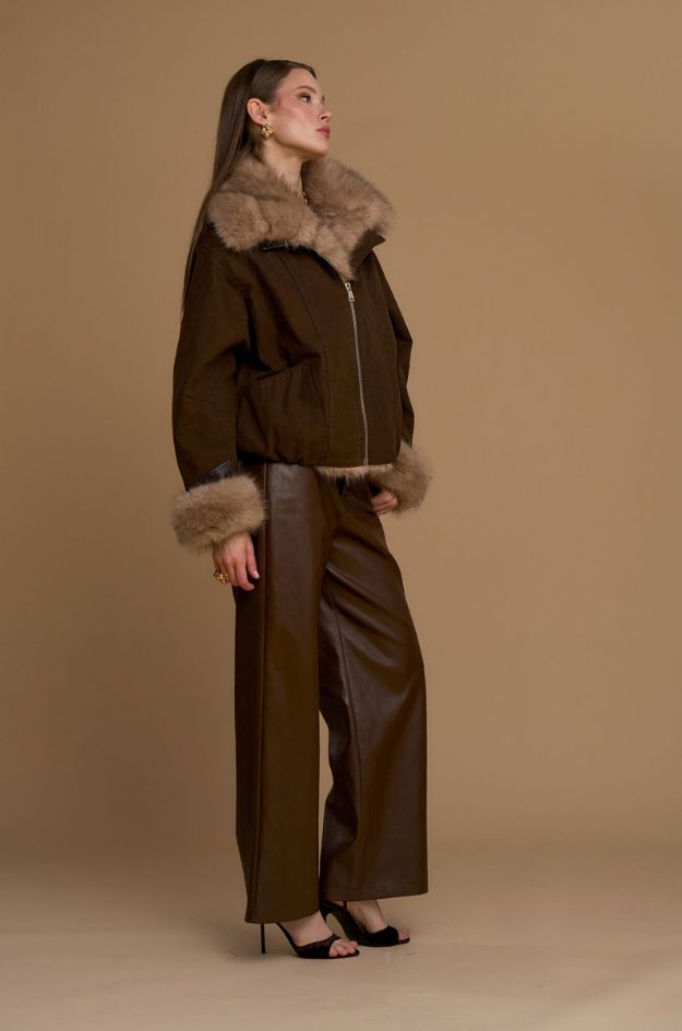 Chaqueta encerada con pelo sintético desmontable - Nosecrets - Imagen 4