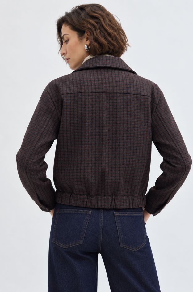 Chaqueta punto estampado cuadros - Andam - Imagen 2
