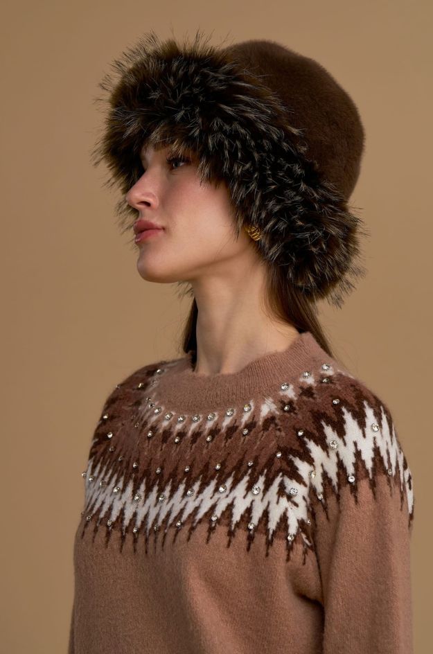 Jersey jacquard con pedrería - Nosecrets - Imagen 2