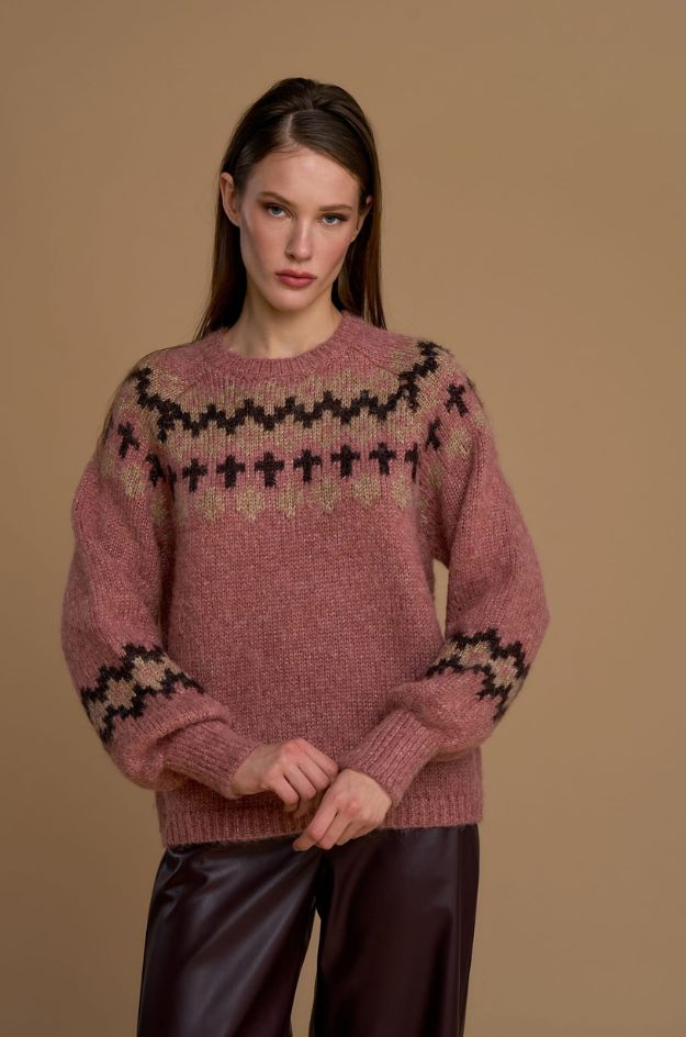 Jersey redondo con estampado griego noruego - Nosecrets