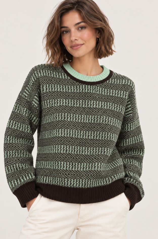 Jersey jacquard verde - Scorzzo