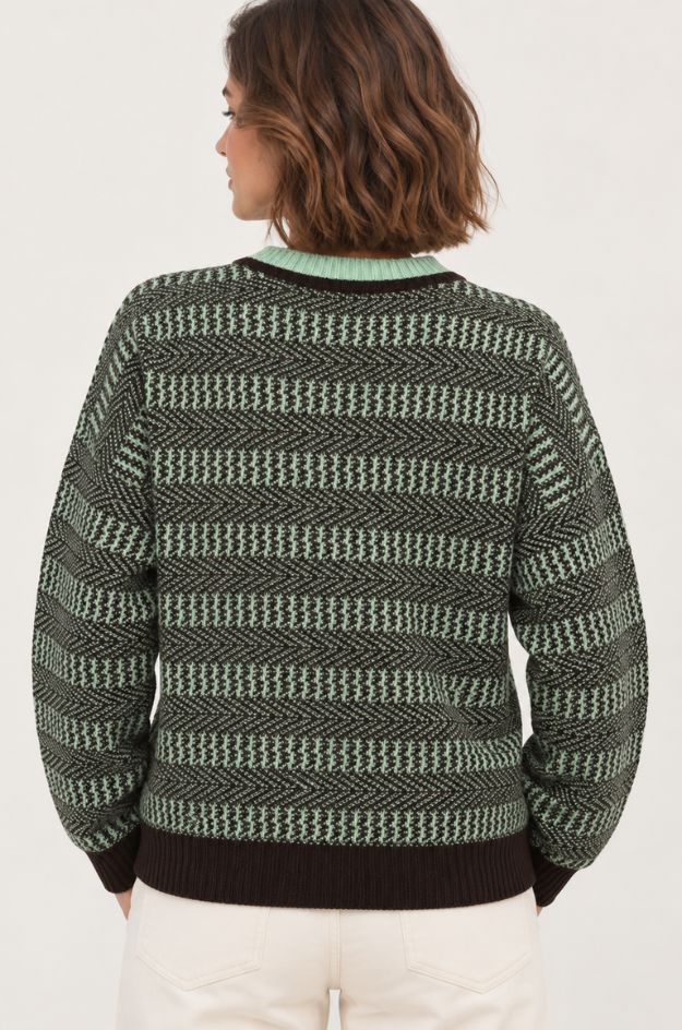 Jersey jacquard verde - Scorzzo - Imagen 2