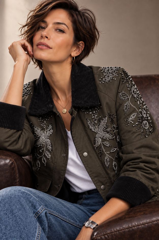 Parka con bordado floral - Dixie