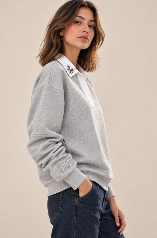 Sudadera cuello gris - Markup - Imagen 3