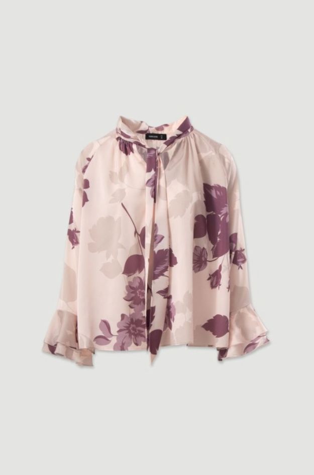 Blusa fluida floral con lazada - Ferrache