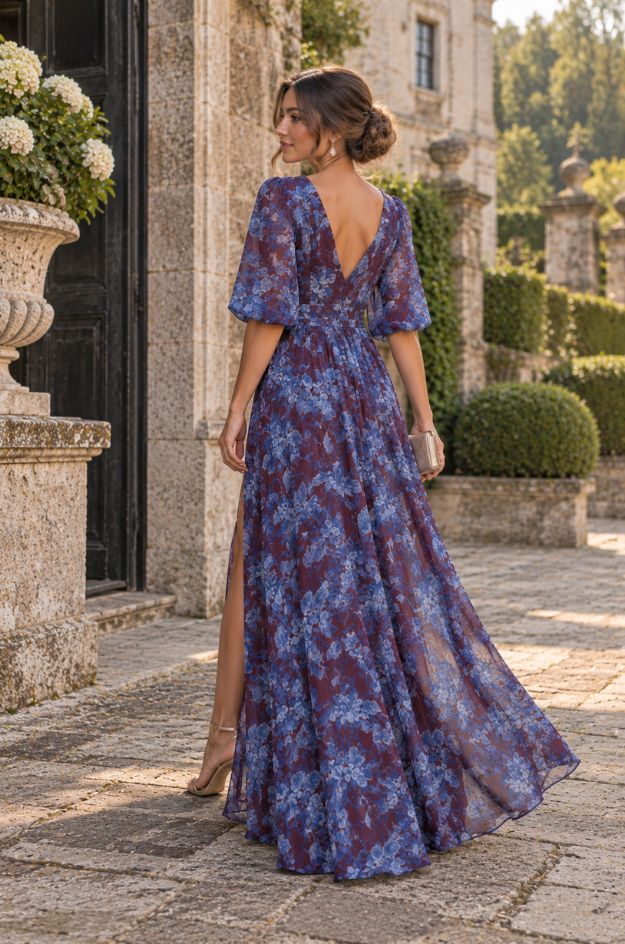 Vestido flores azul - Juan Marcos - Imagen 2