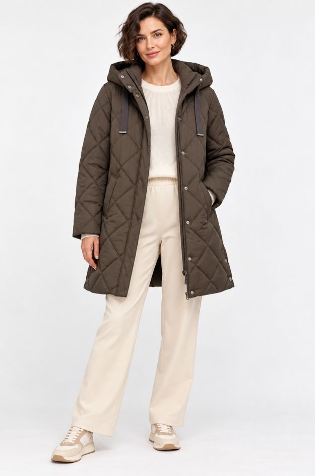 Abrigo acolchado Thermofleece con capucha extraíble topo - Fuchs Schmitt
