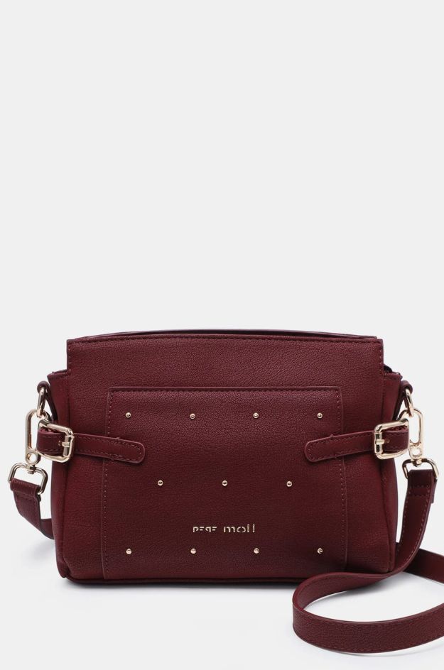 Bolso bandolera 262182 granate con tachuelas y correa regulable - Pepe Moll - Imagen 2