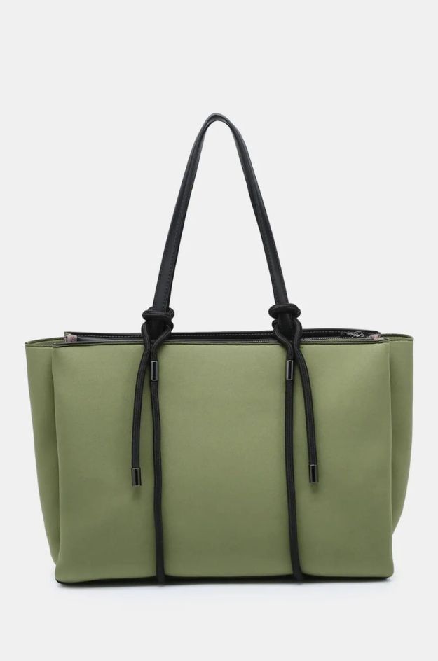 Bolso shopping 262391 verde kaki con asas negras - Pepe Moll - Imagen 2