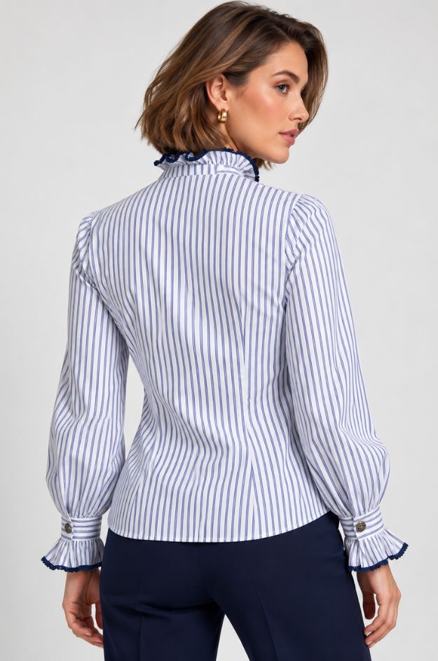 Camisa Atina de rayas con volante - Bariloche - Imagen 2