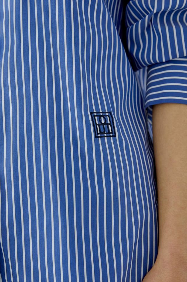 Camisa oversize de rayas azul y blanco - OUI - Imagen 2
