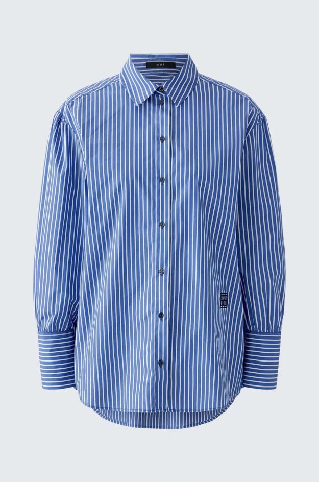Camisa oversize de rayas azul y blanco - OUI - Imagen 3