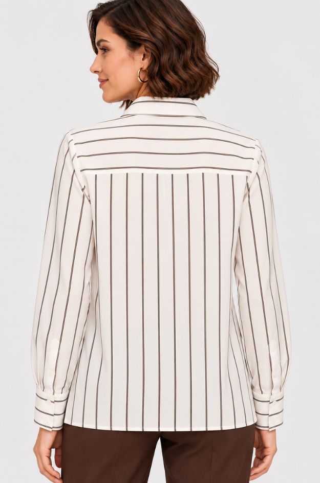 Camisa Amber de rayas con bordado floral - Miette - Imagen 2