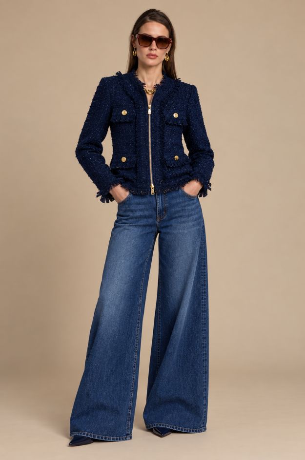 Chaqueta bouclé azul marino - Nosecrets - Imagen 4