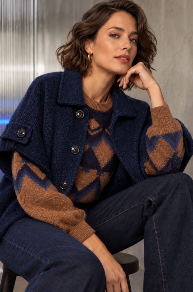 Jersey jacquard geométrico - Monari - Imagen 5