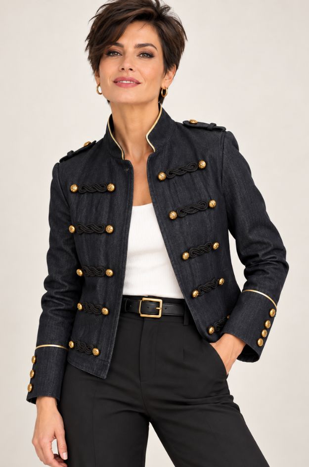 Chaqueta miliar gris antracita - Alba Conde