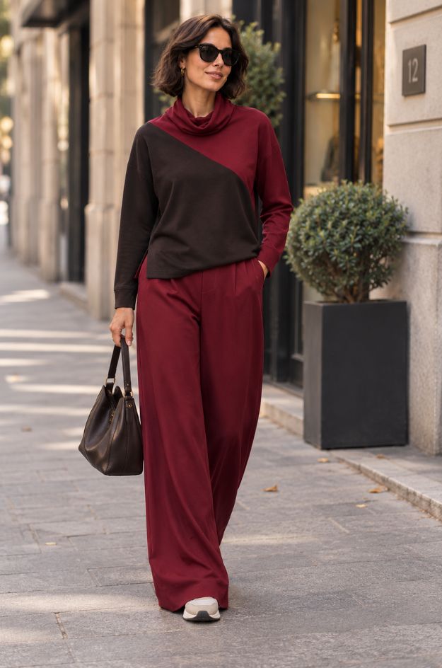 Conjunto punto bicolor con cuello desmontable - Soet