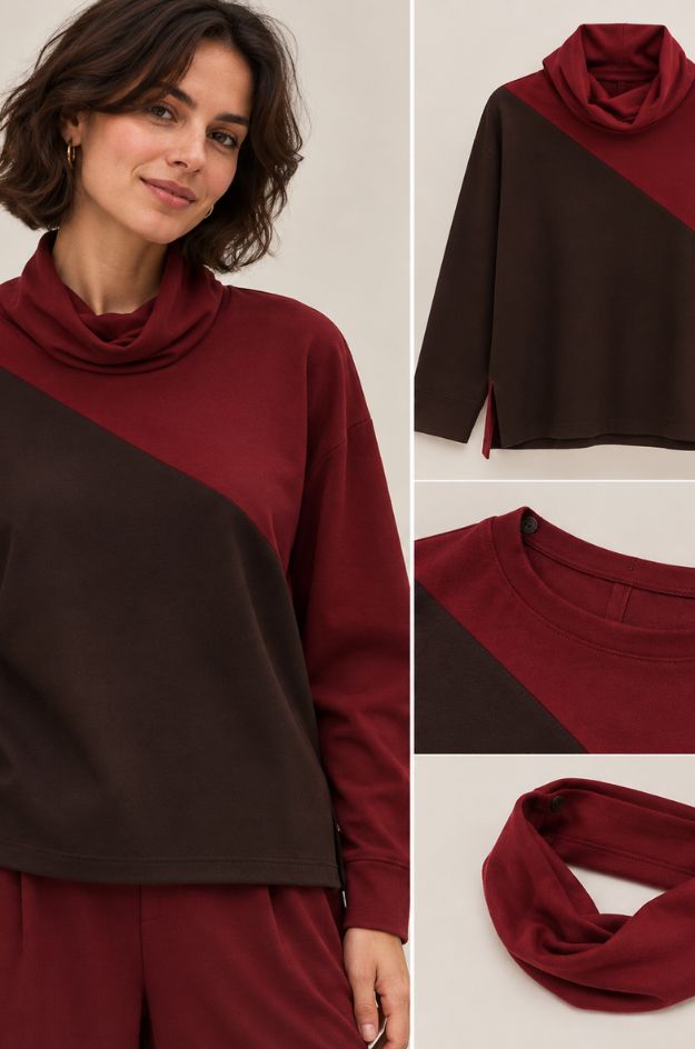 Conjunto punto bicolor con cuello desmontable - Soet - Imagen 4