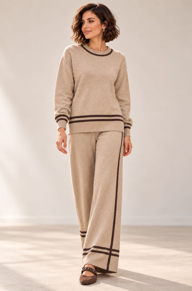 Conjunto punto tostado con contraste chocolate - Soet