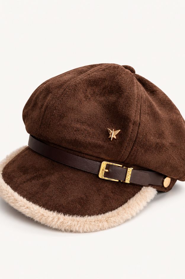 Gorra marinera marrón con pelo y hebilla - Pepe Moll - Imagen 2