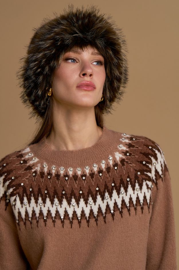 Gorro de pelo sintético marrón - Nosecrets - Imagen 2