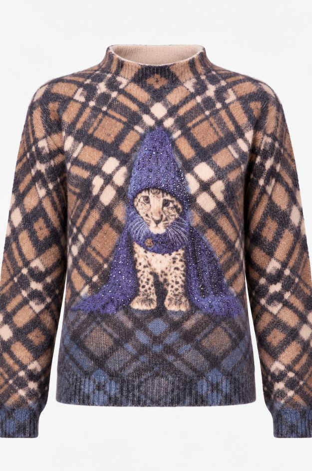 Jersey de punto con un pequeño estampado de leopardo - Monari - Imagen 5