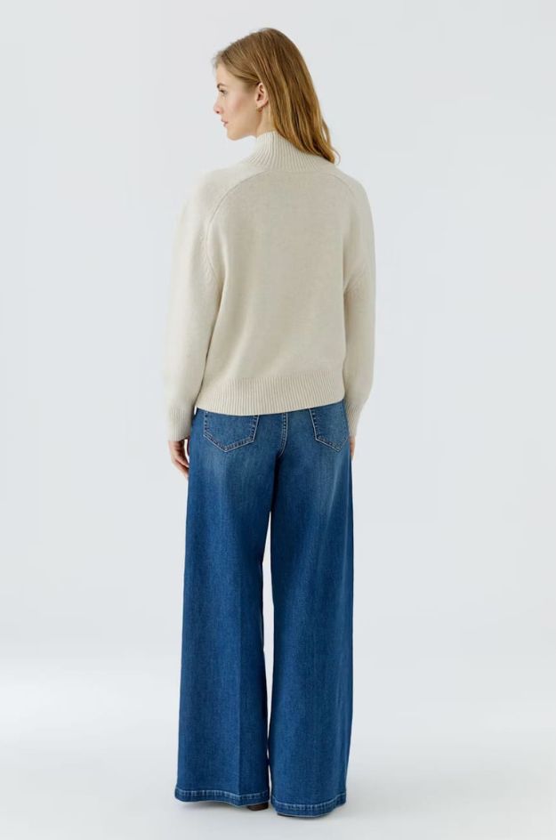 Jersey de lana off white con cuello alto y manga ranglán - OUI - Imagen 4