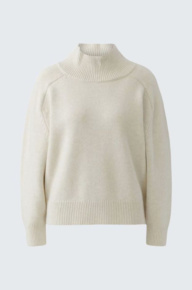 Jersey de lana off white con cuello alto y manga ranglán - OUI - Imagen 5