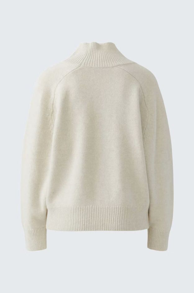 Jersey de lana off white con cuello alto y manga ranglán - OUI - Imagen 6