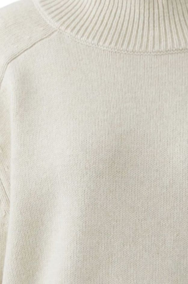 Jersey de lana off white con cuello alto y manga ranglán - OUI - Imagen 7
