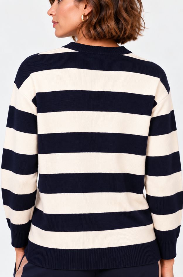 Jersey de rayas y estampado animal print - Monari - Imagen 2