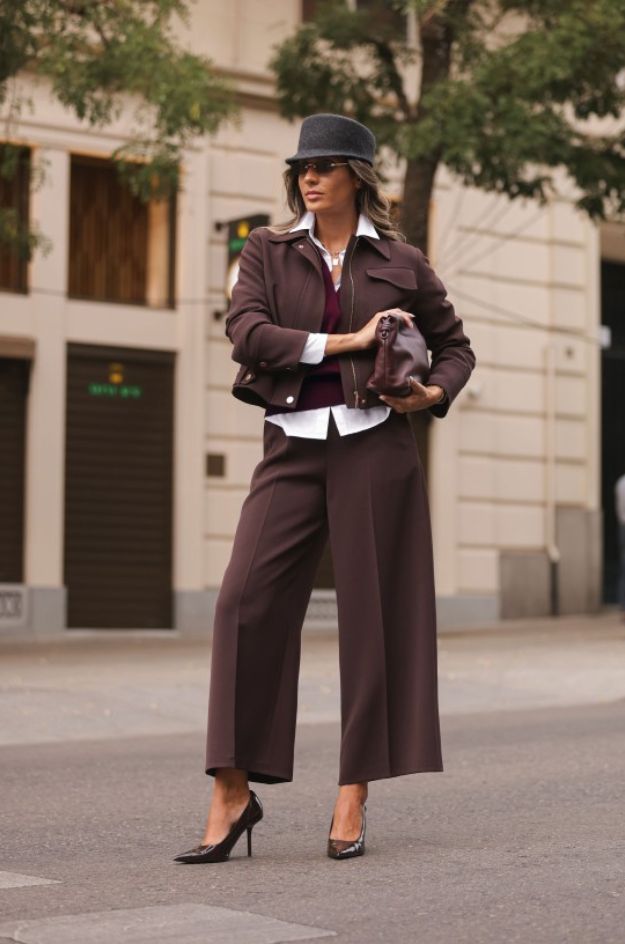 Pantalón Culotte Talle Alto Chocolate - Ferrache
