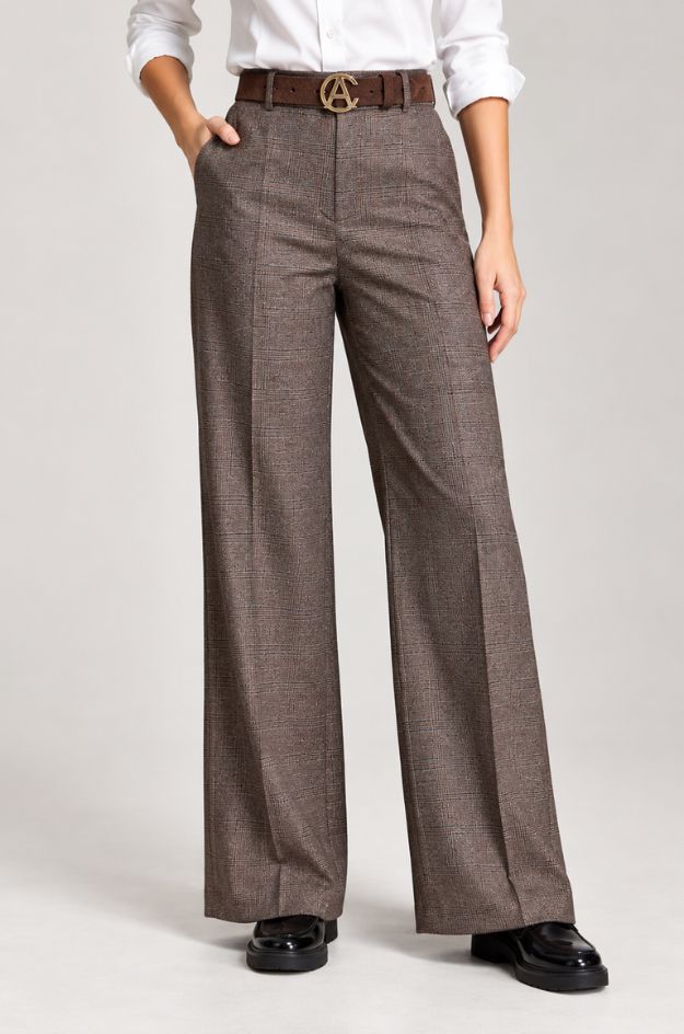 Pantalón recto cuadros Príncipe de Gales - Alba Conde
