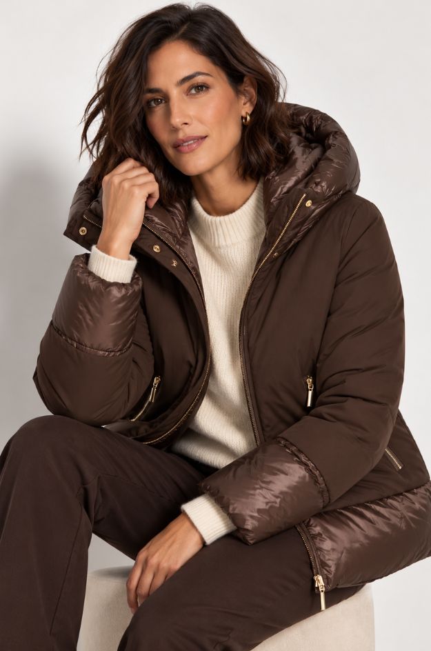 Parka corta acolchada Brisia chocolate - Bariloche