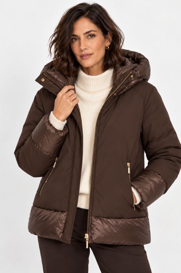Parka corta acolchada Brisia chocolate - Bariloche - Imagen 3