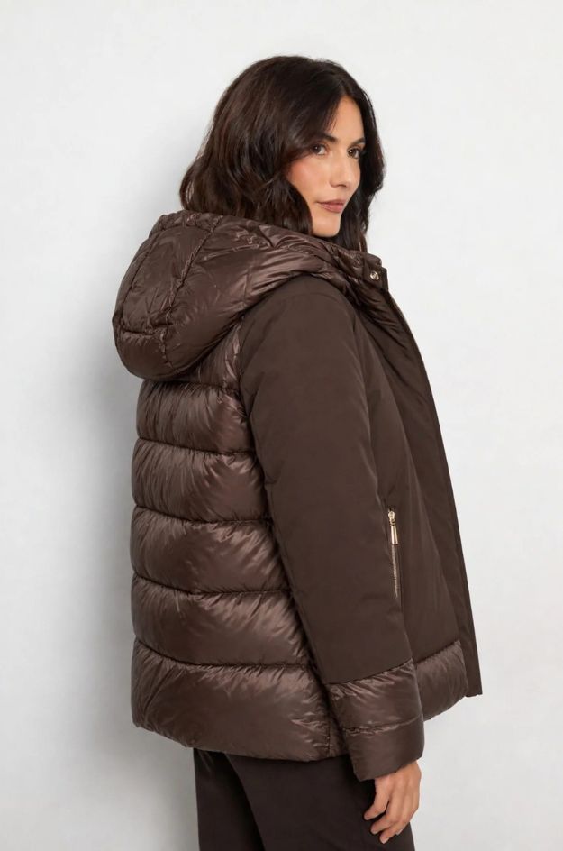 Parka corta acolchada Brisia chocolate - Bariloche - Imagen 4