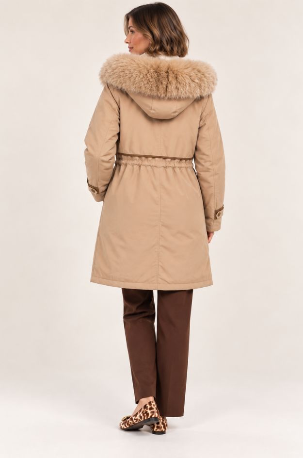 Trench acolchado con capucha y pelo - Lemaille - Imagen 3